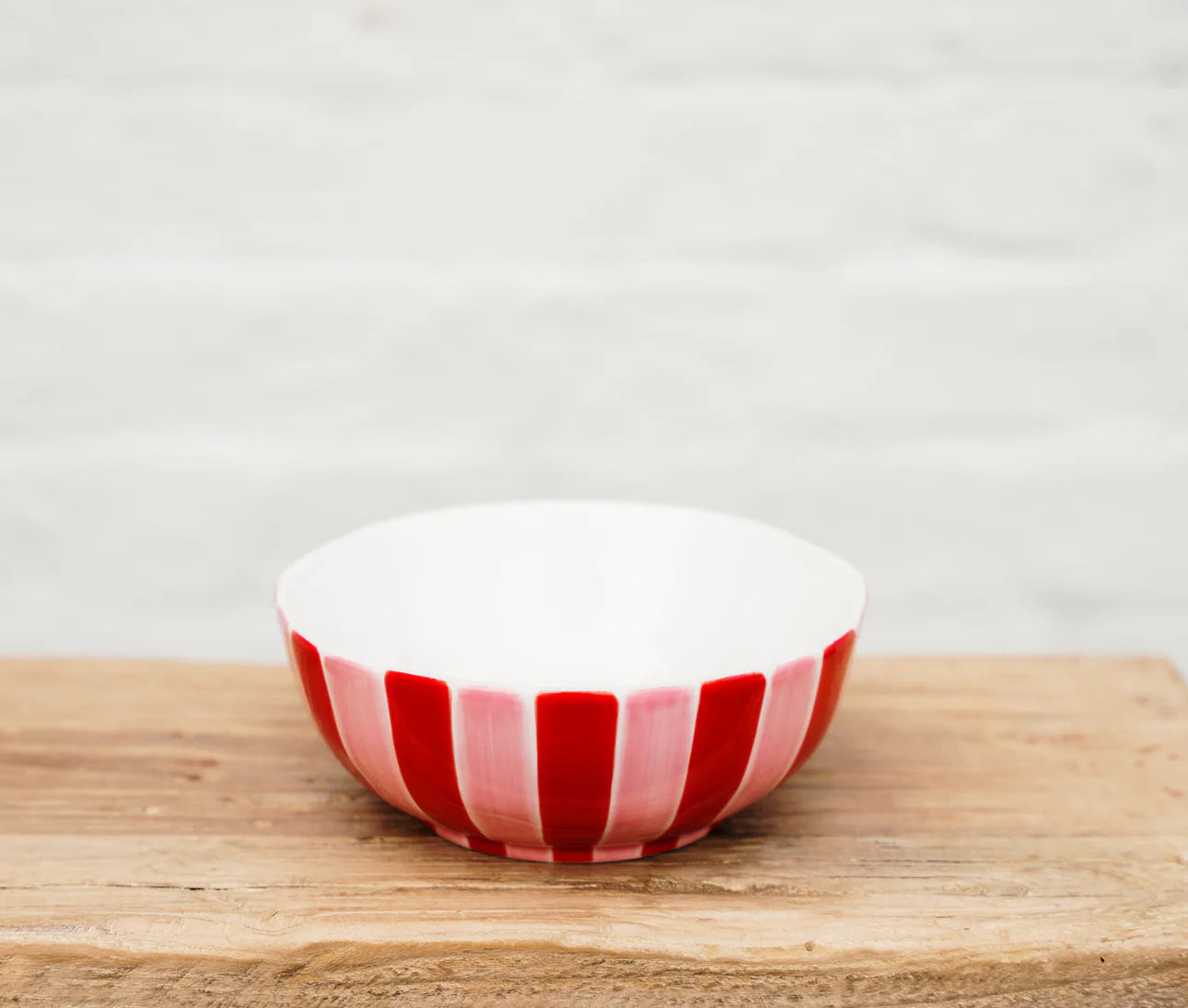 Medium Bowl - Pink and red stripe