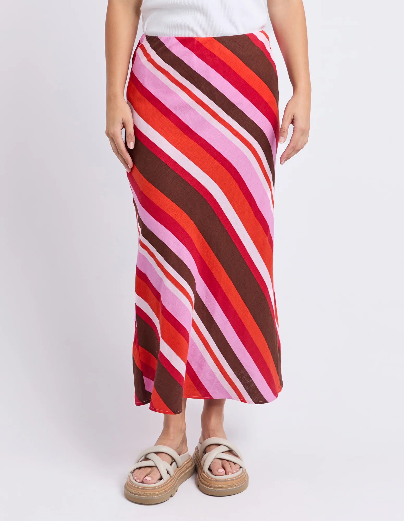 Guava Stripe Skirt Guava Stripe