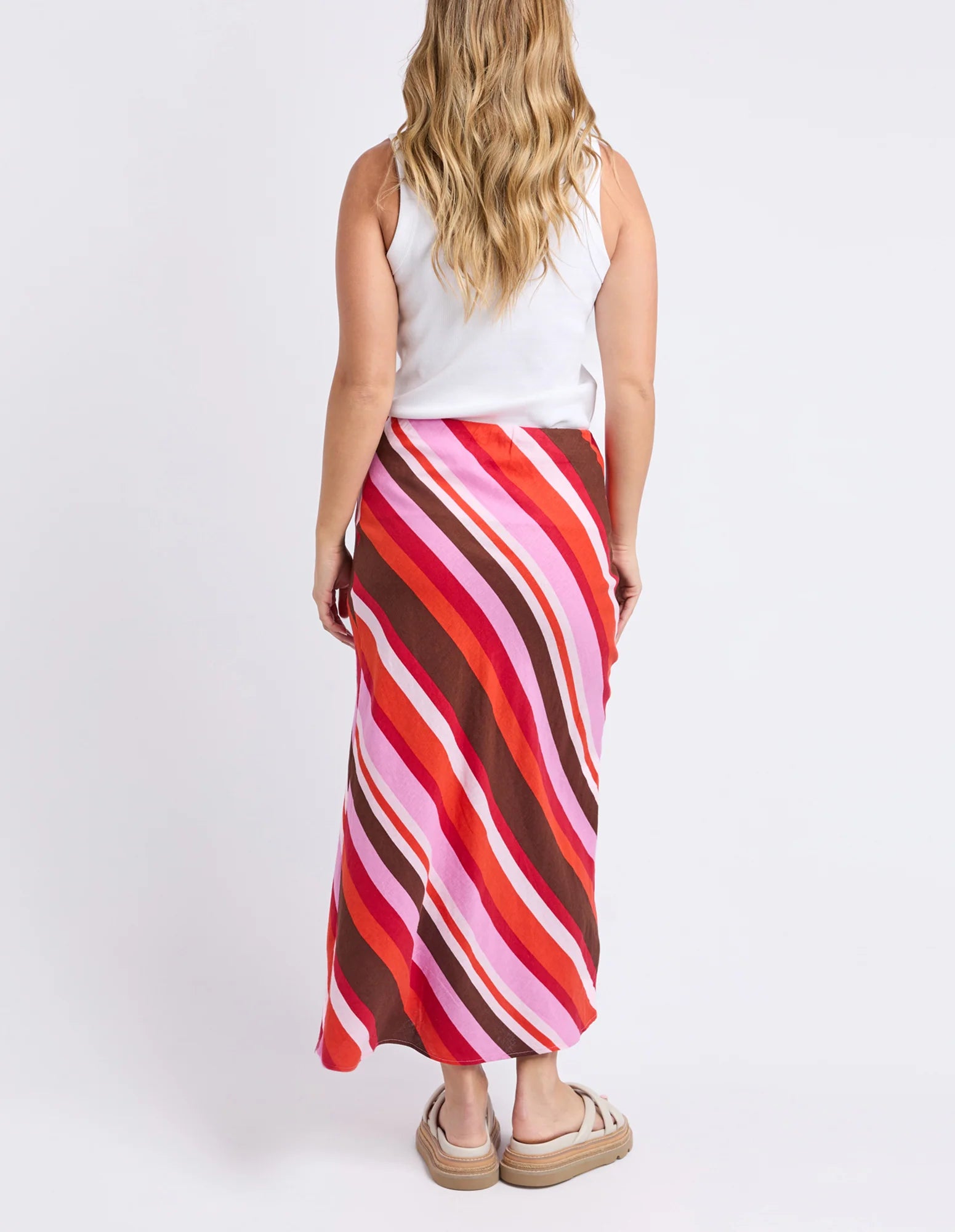 Guava Stripe Skirt Guava Stripe