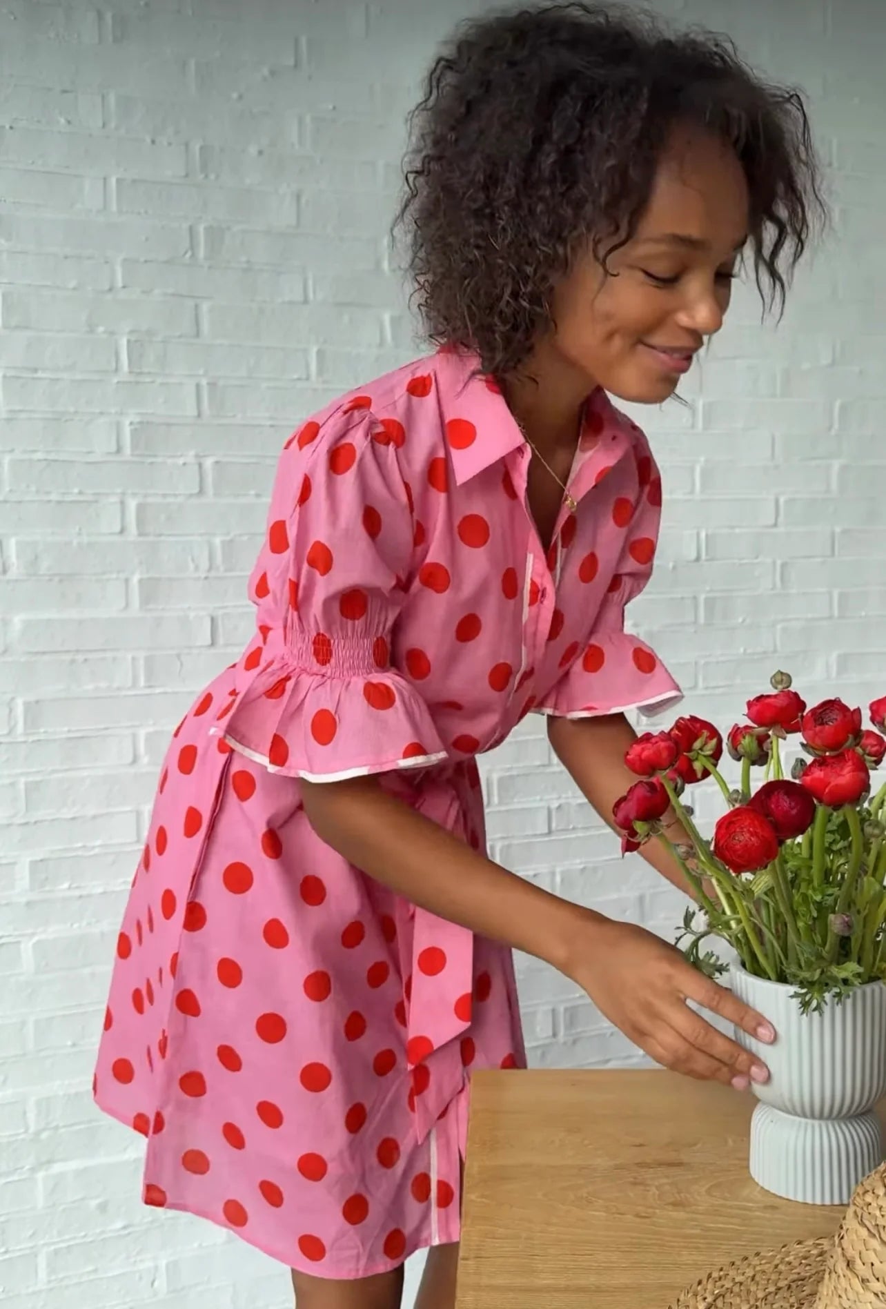 Joop & Gypsy Pink Dress with Red Dots