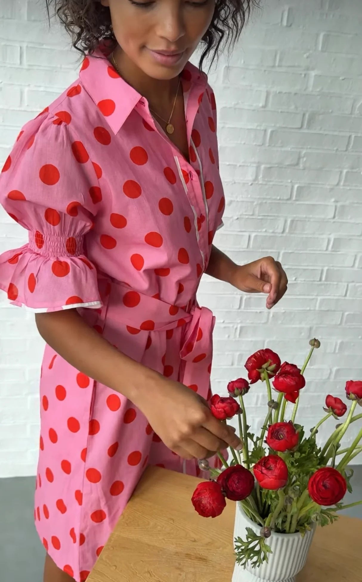 Joop & Gypsy Pink Dress with Red Dots