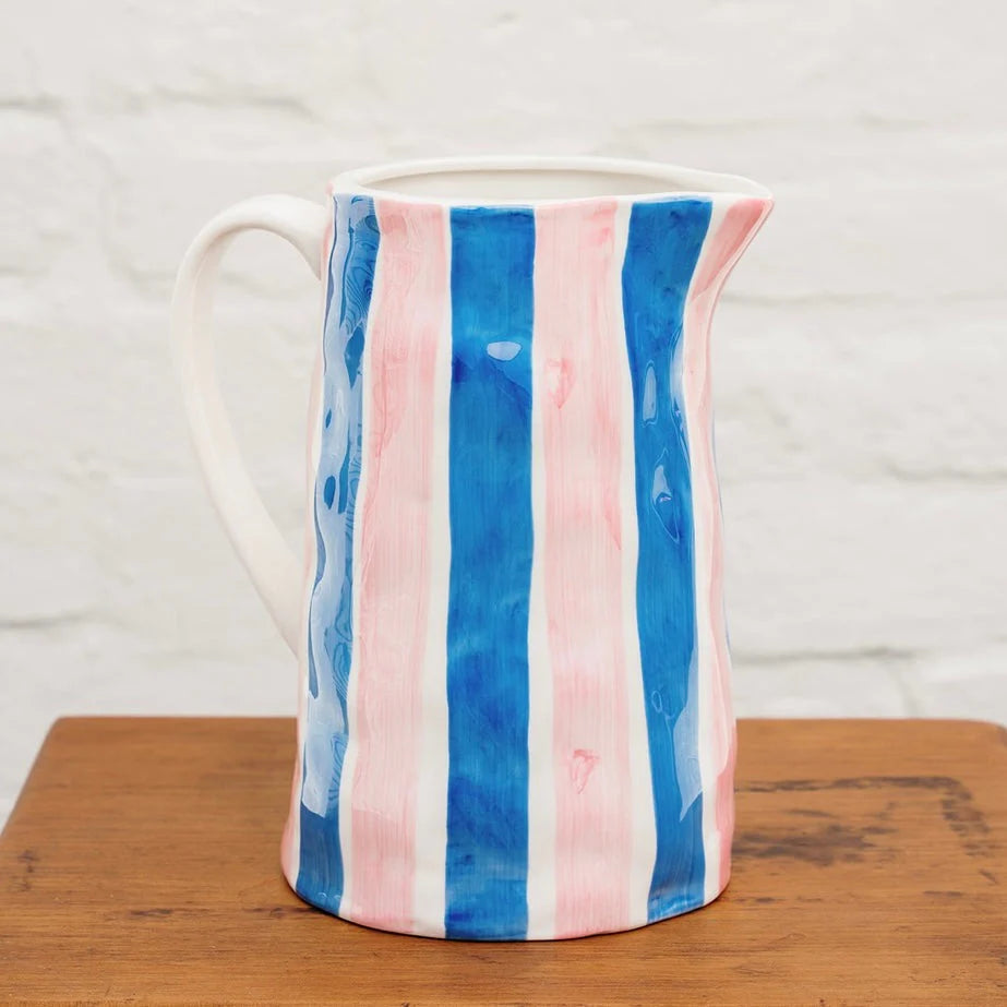 Medium Striped Jug - Blue & Pink