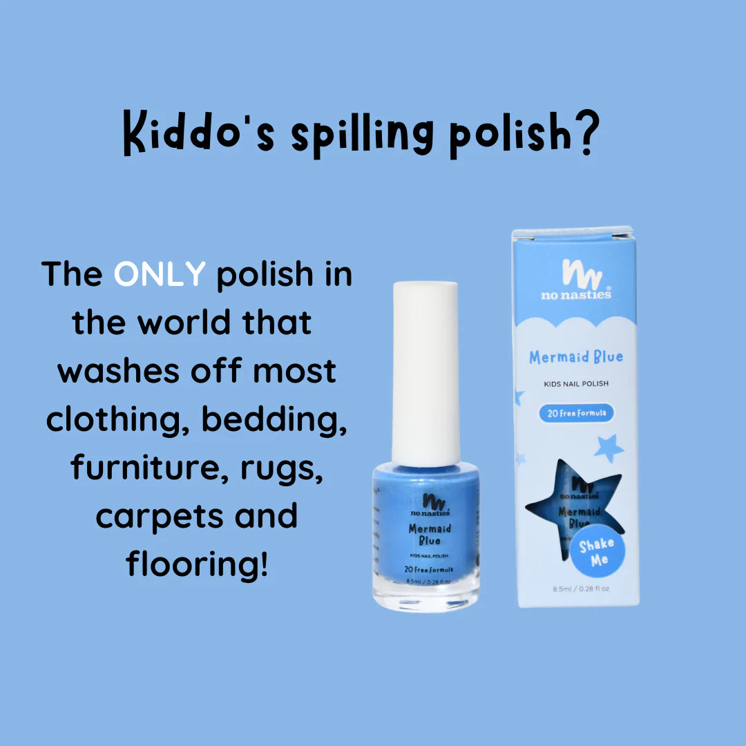 Mermaid Blue Water-Based Kids Nail Polish
