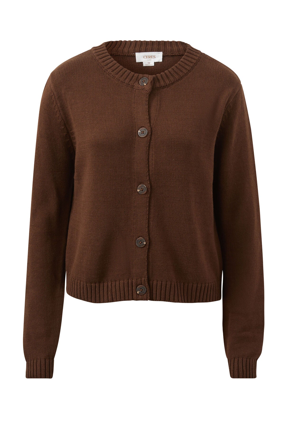 Nelly Long Sleeve Knit Cardi - Chocolate