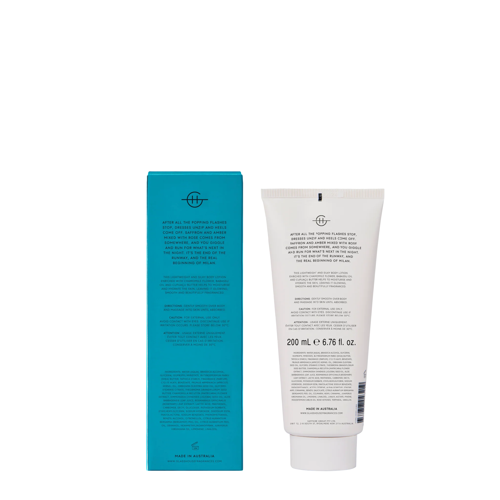 MIDNIGHT IN MILAN - SAFFRON & ROSE 200mL Body Lotion