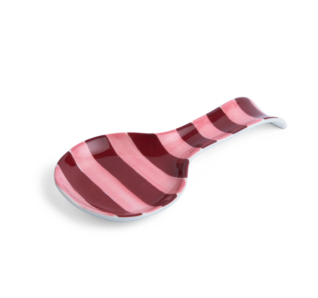 Spoon Rest - Pink and Burgundy Stripe