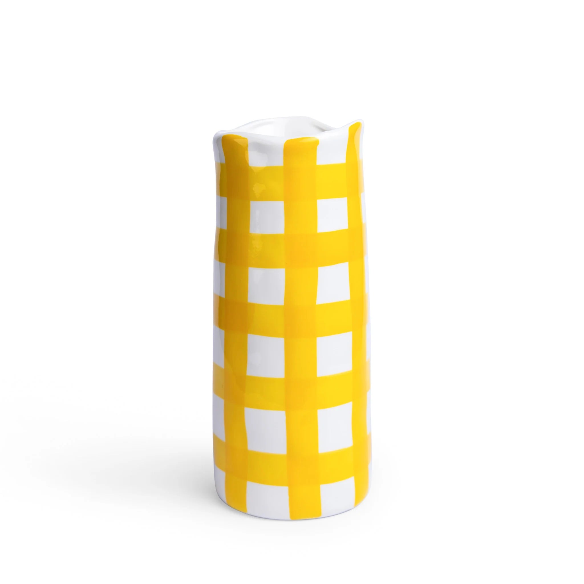 Medium Vase - Yellow Gingham