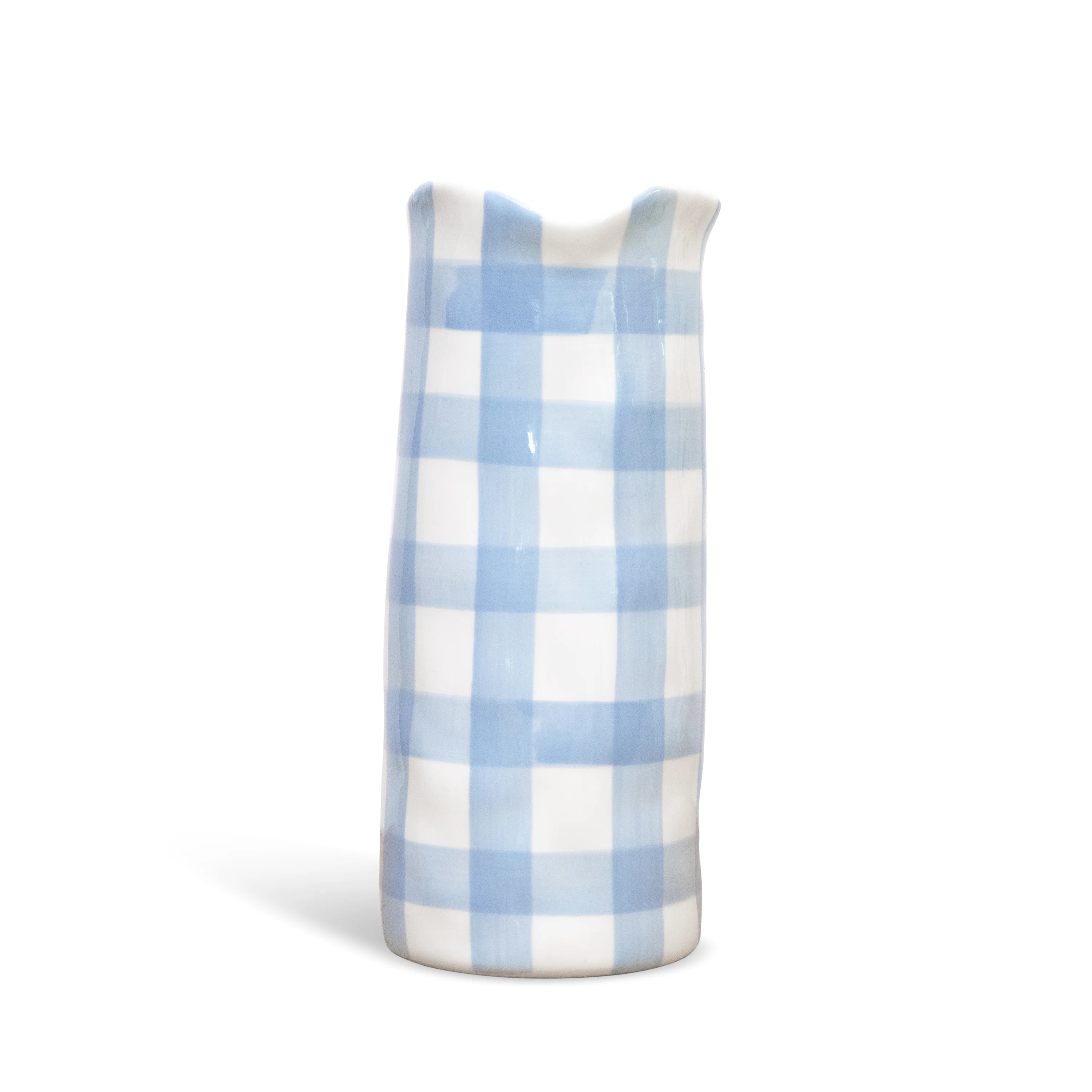 Medium Vase - Cornflower Blue Gingham