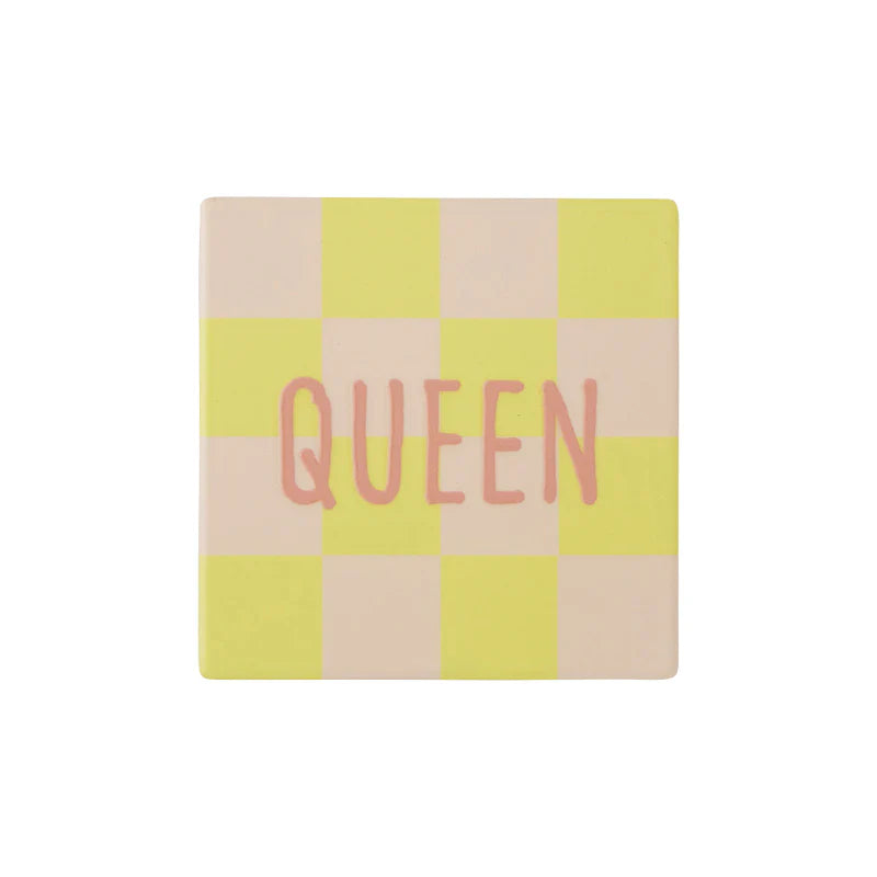 Assemble& Moniker ceramic coaster featuring a sleek, minimalist design with a smooth surface and rounded edges.