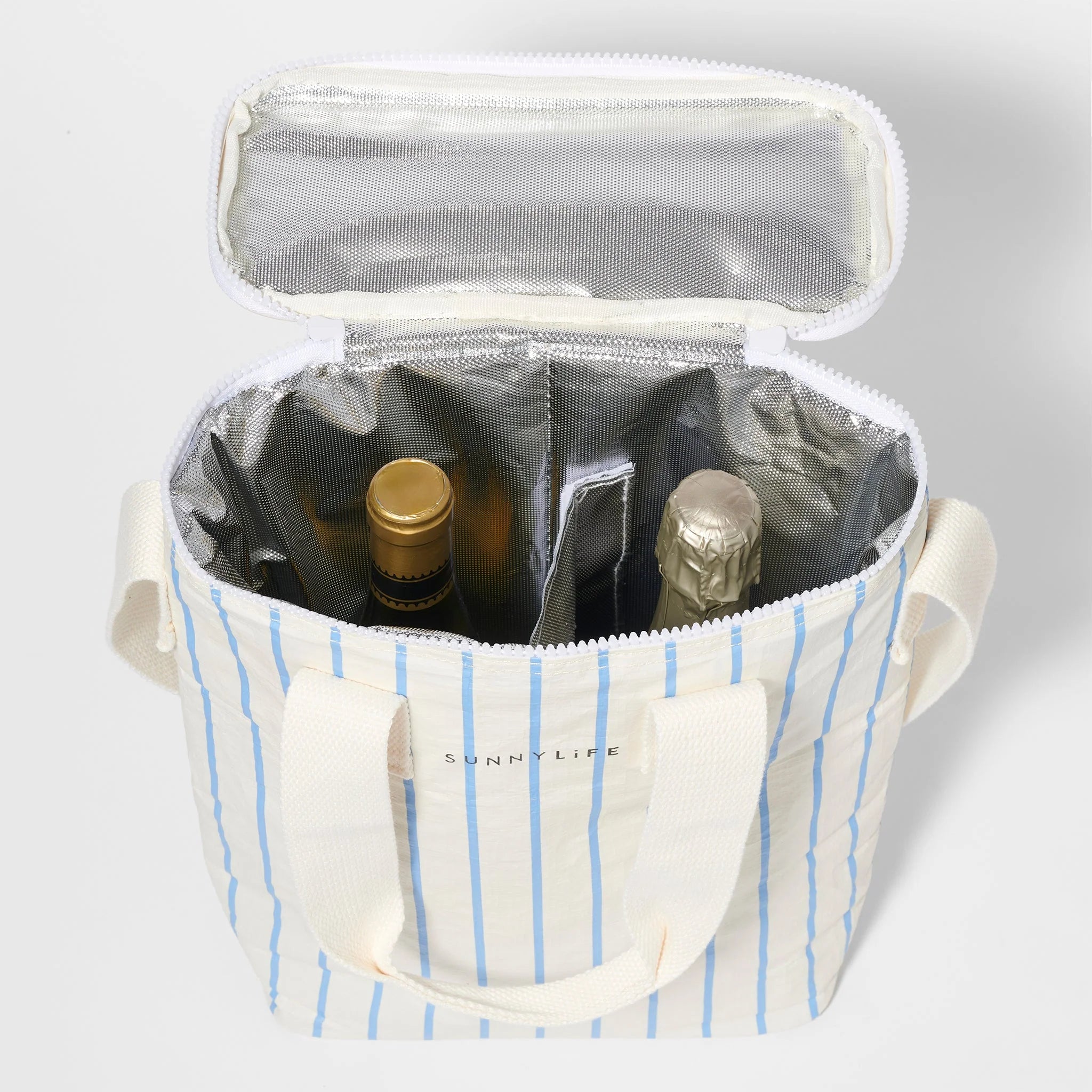 Drinks Cooler Bag Le Weekend Mid Blue- Cream