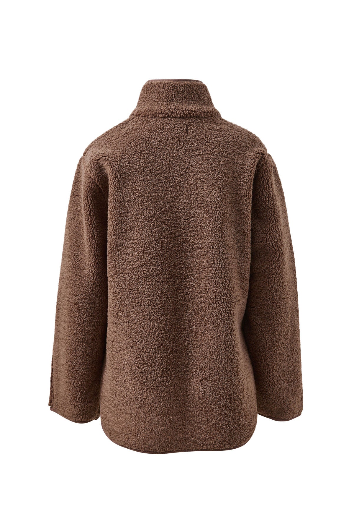 Chocolate Teddy Jacket by Ceres Life displayed on a hanger, showcasing soft, plush fabric and cozy design.