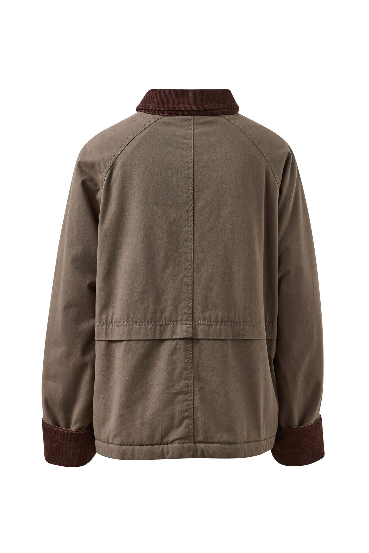 Miss Marlow Blair Barn Jacket in moss green, featuring a stylish barn-style design with button details and a cozy fit.