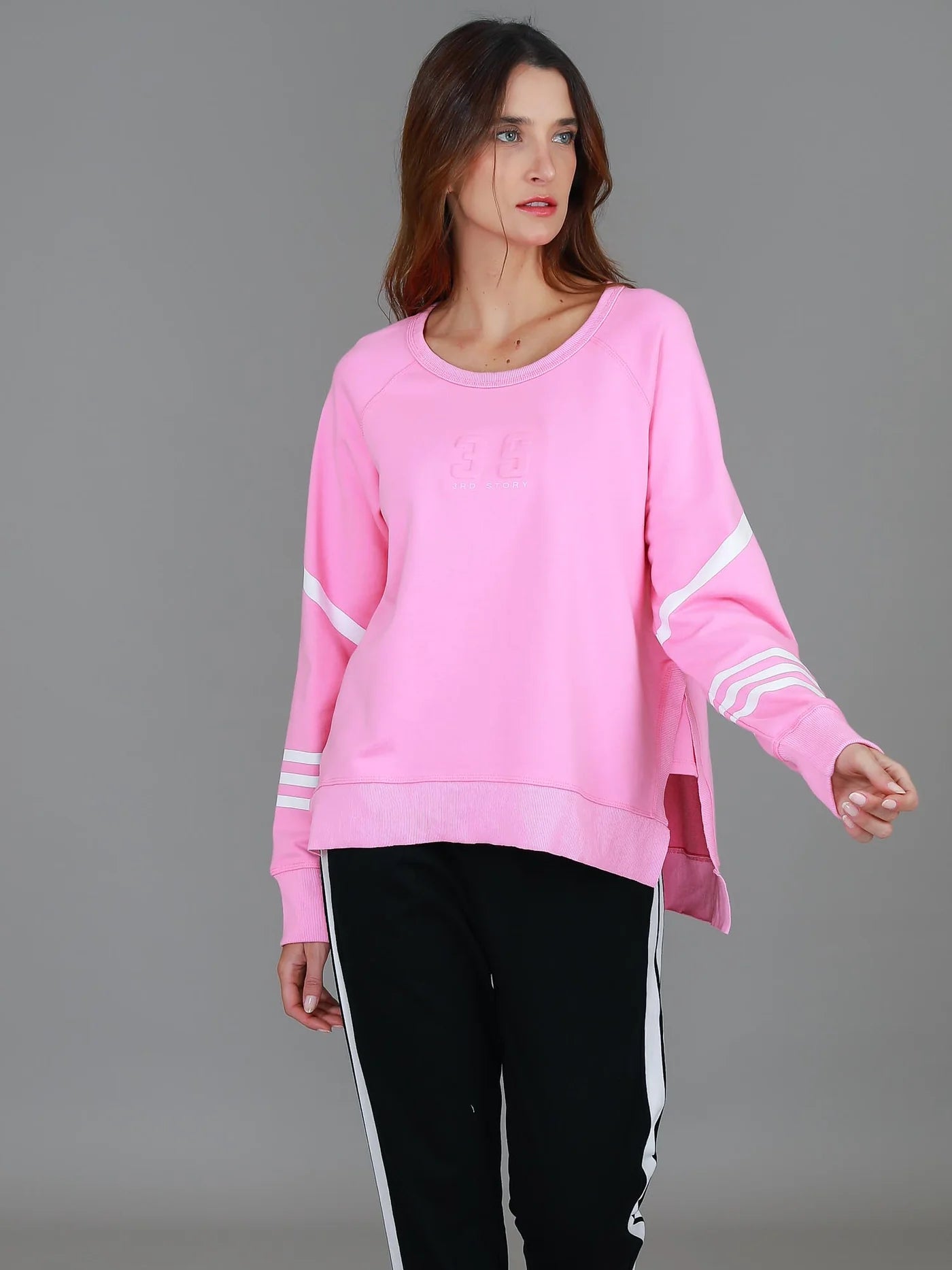 Robin 3S Stripe Sweatshirt - Bubblegum