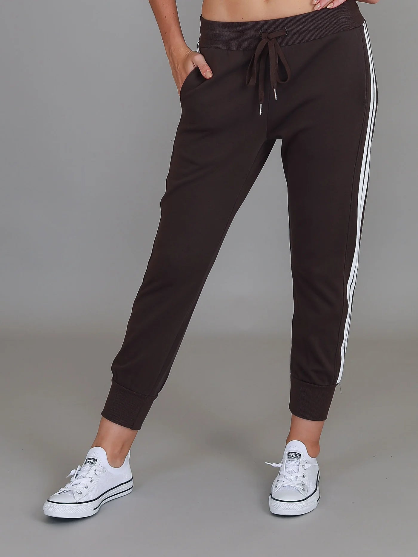 Pammy Stripe Panel Sweatpants - Truffle