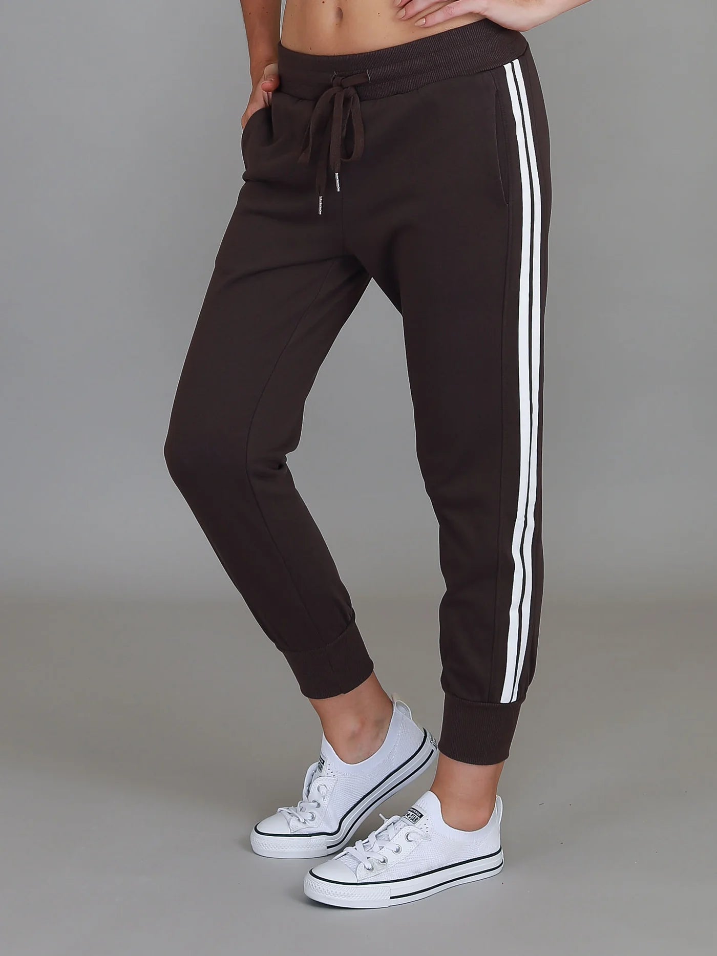 Pammy Stripe Panel Sweatpants - Truffle