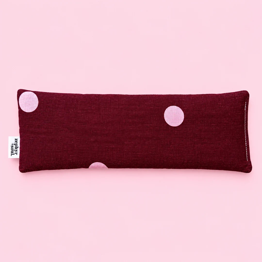 Maroon + Pink Spots - Eye Pillow