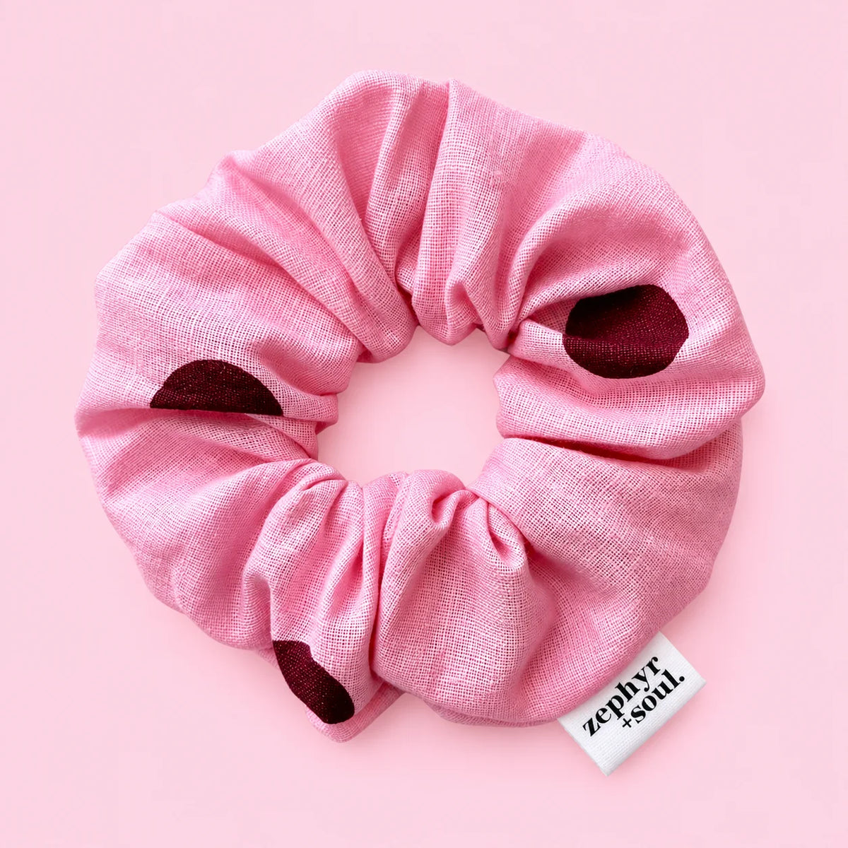 Pink + Maroon Spots - Scrunchie