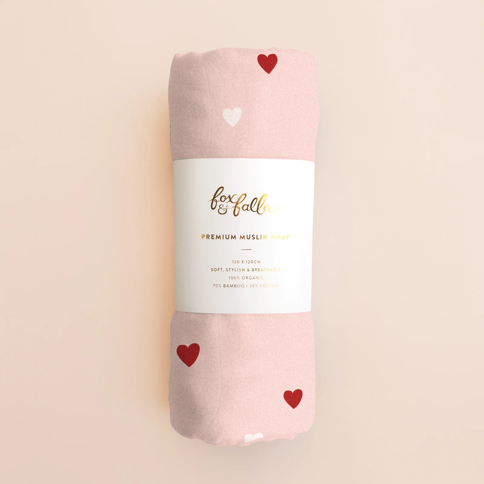 Little Hearts Muslin Wrap Swaddle