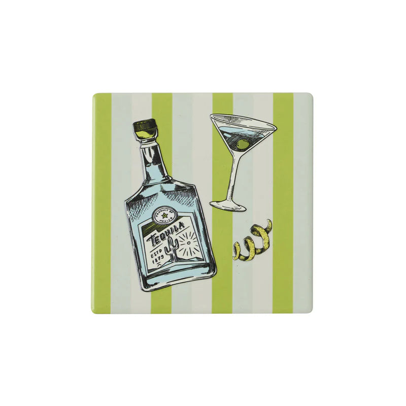 Gimlet Ceramic Coaster – Assorted Gin-Inspired Designs | 10cm