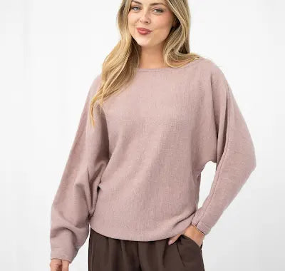 Asymmetrical neck jumper - Dark pink