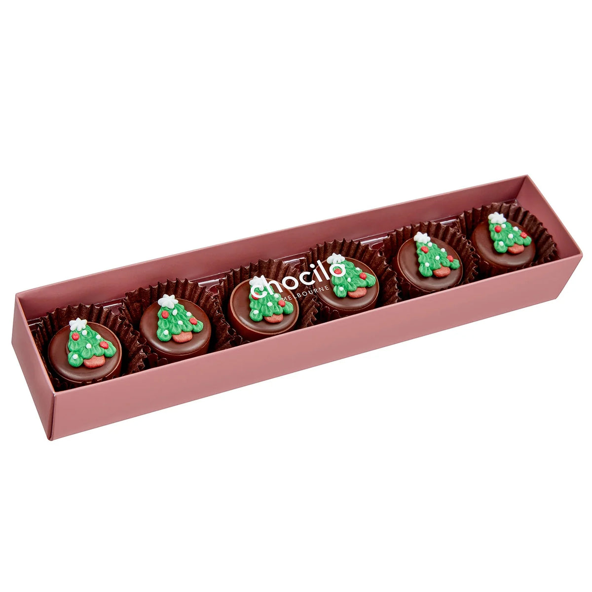 6 Pack Christmas Caramel Milk Chocolates Gift Box - 80g