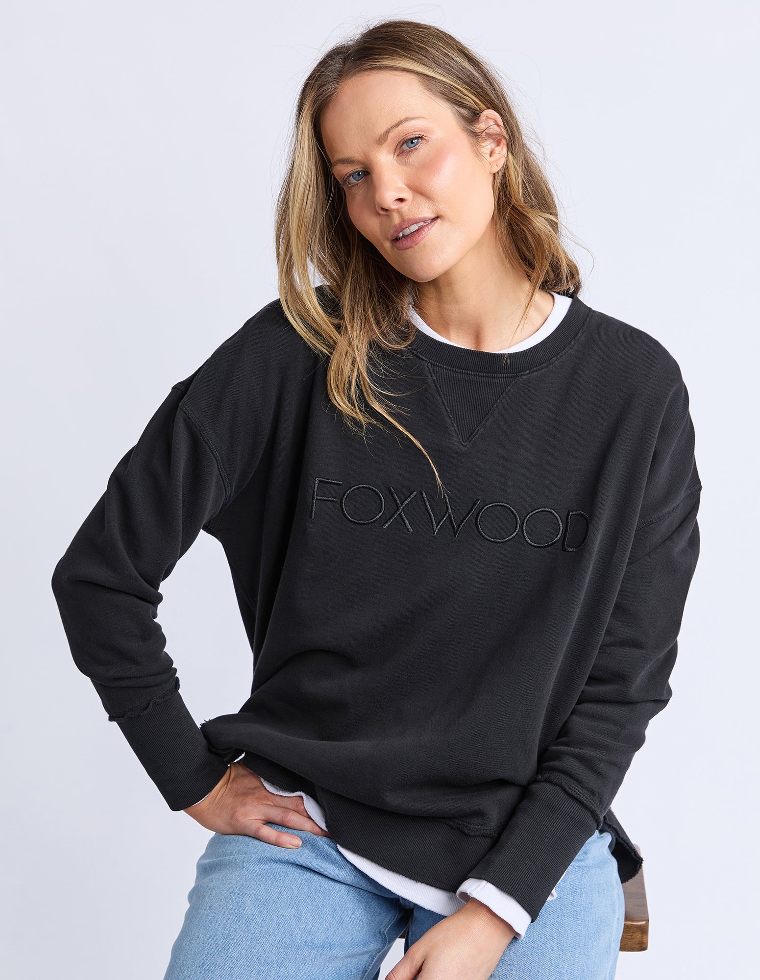 Foxwood Simplified Crew Black On Black