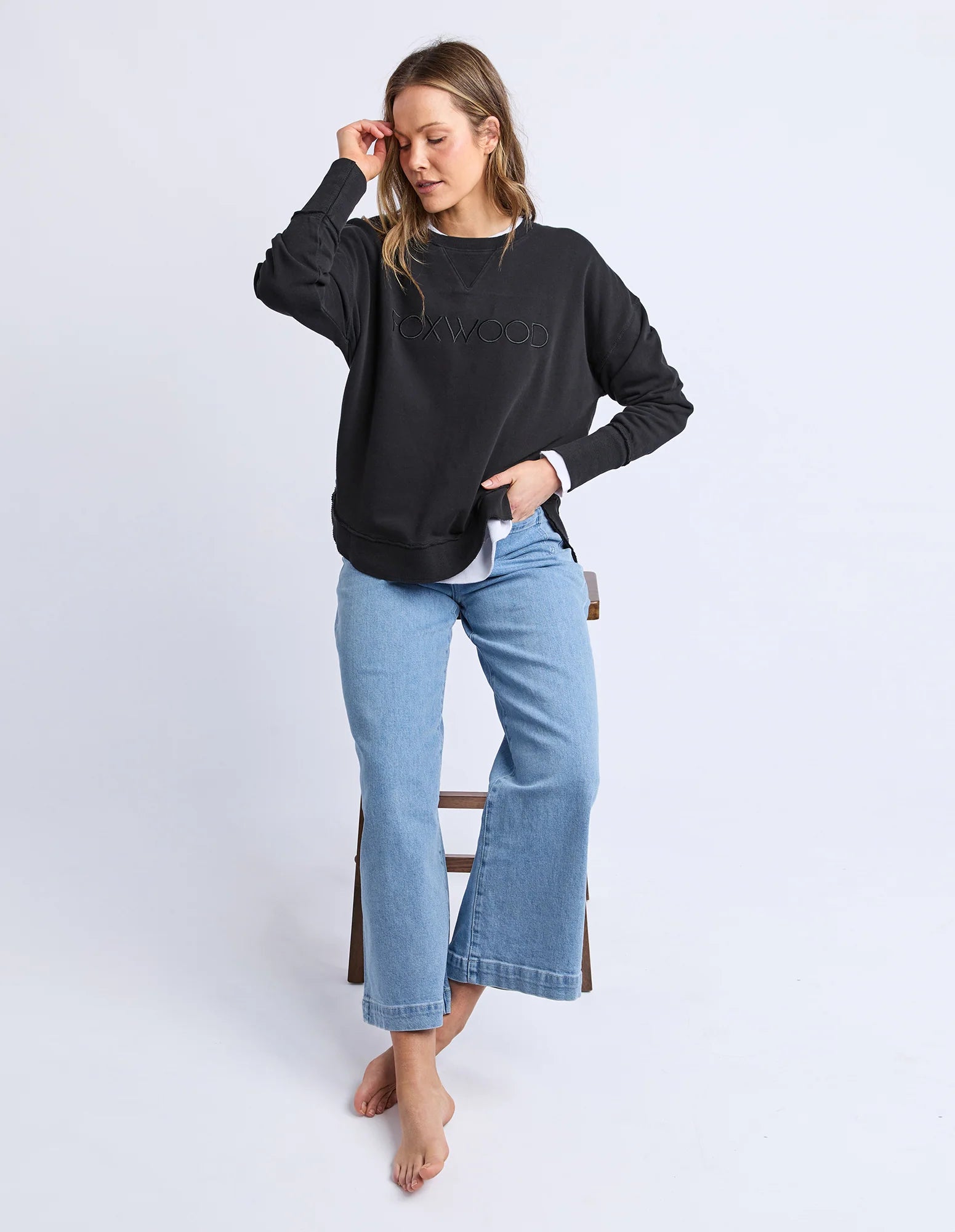 Foxwood Simplified Crew Black On Black