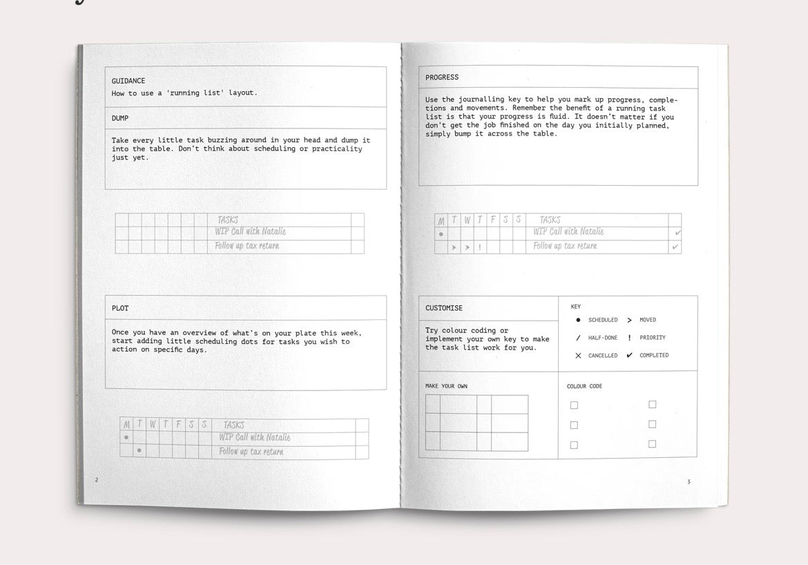 Running List Weekly Planner
