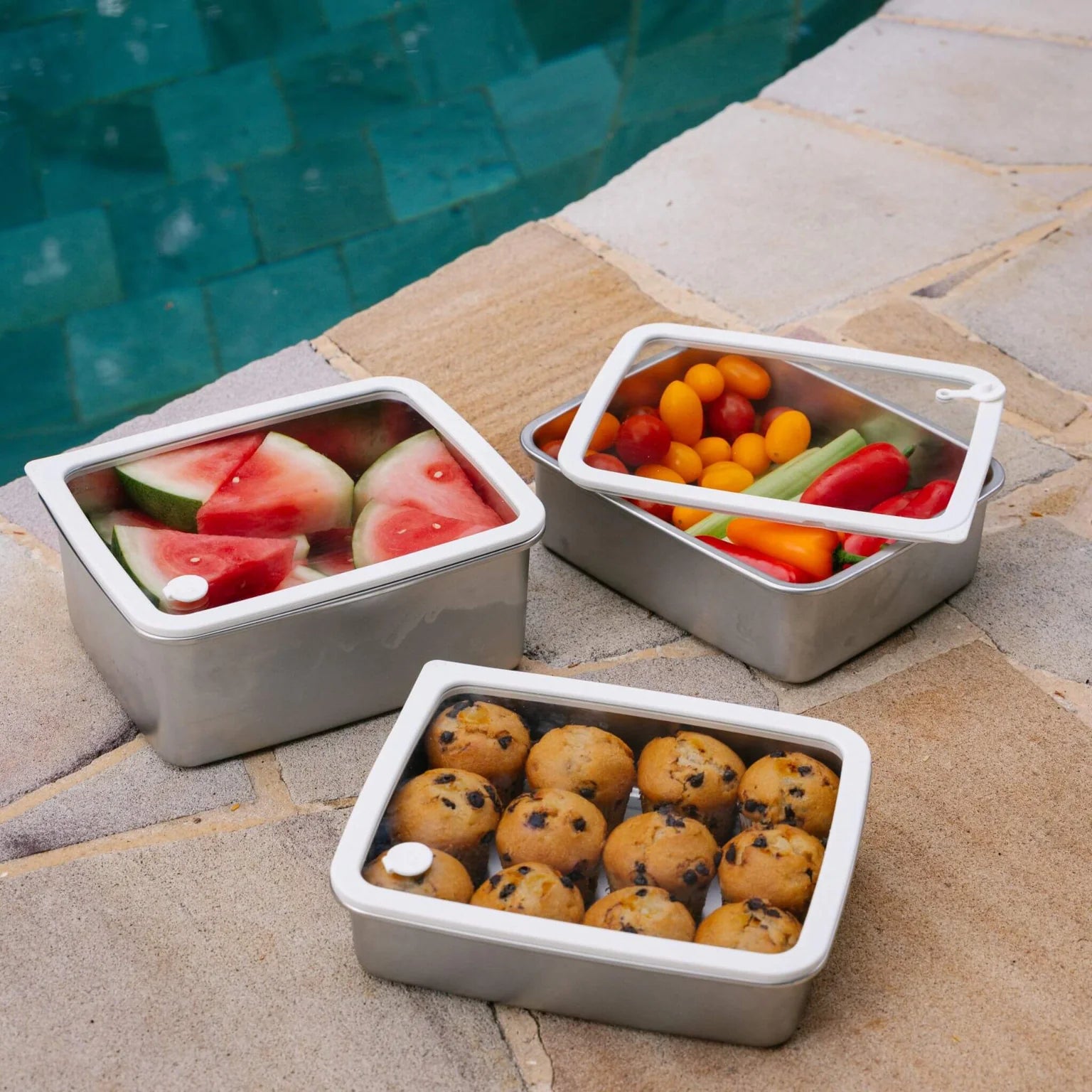 Seed & Sprout Rectangle Stainless Steel and Glass Containers | 3pk