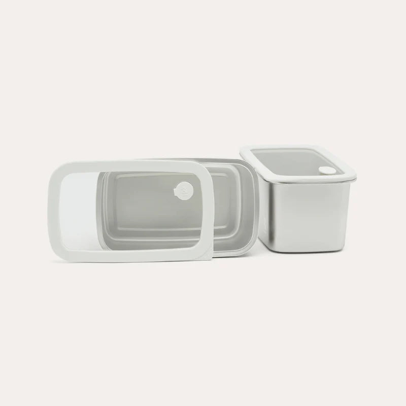 Seed & Sprout Rectangle Stainless Steel and Glass Containers | 2pk