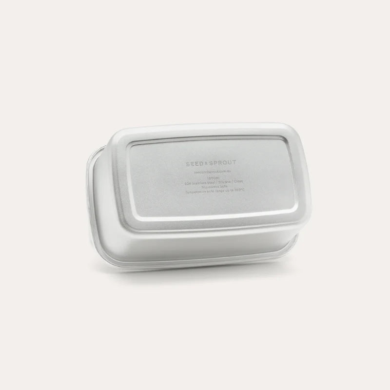 Seed & Sprout Rectangle Stainless Steel and Glass Containers | 2pk