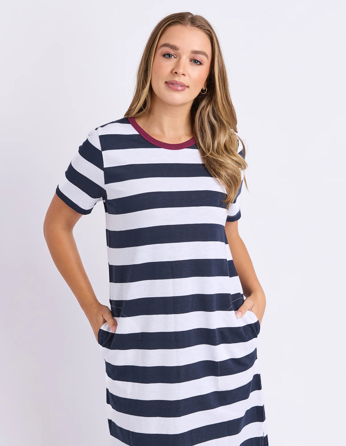 Tallow Dress Navy & White Stripe