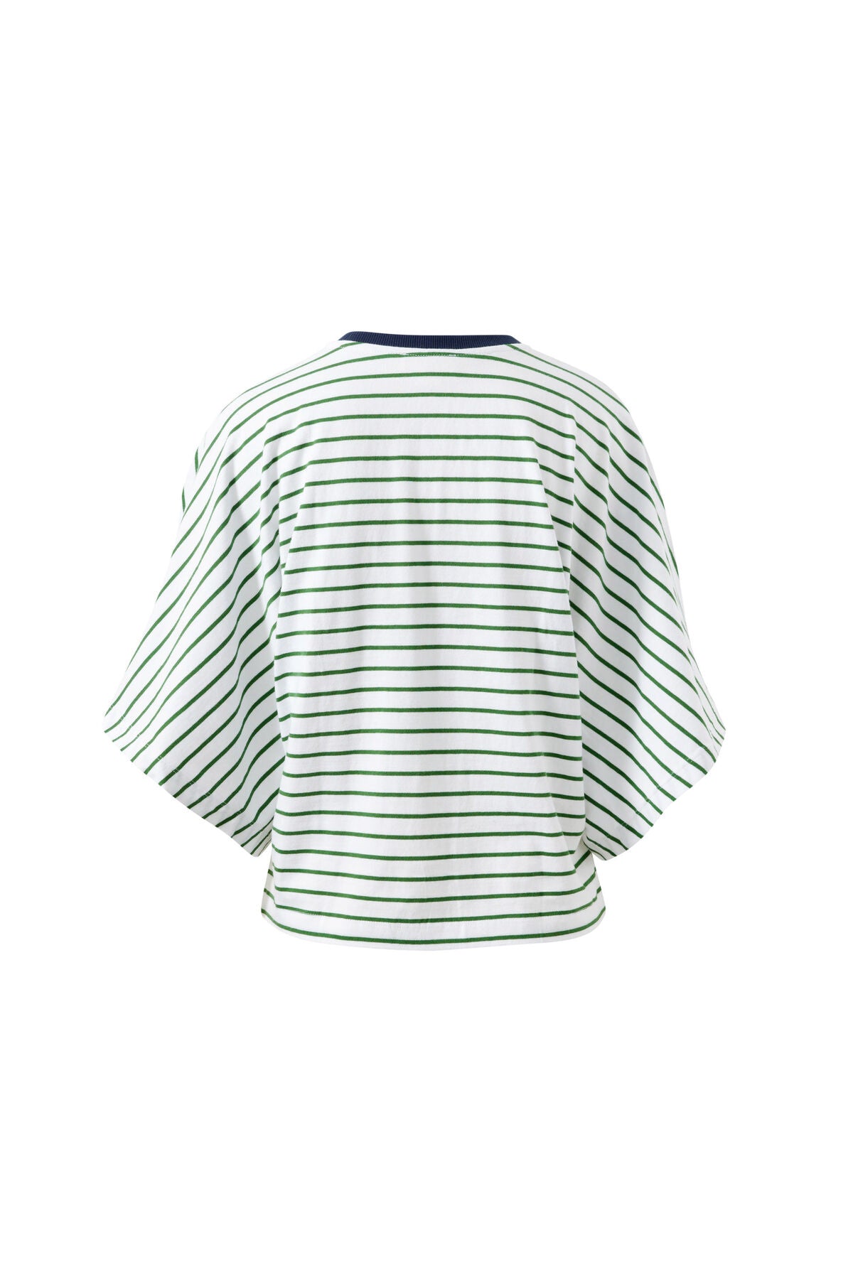 Lucy Relaxed Sleeve Tee - Basil/ White Stripe
