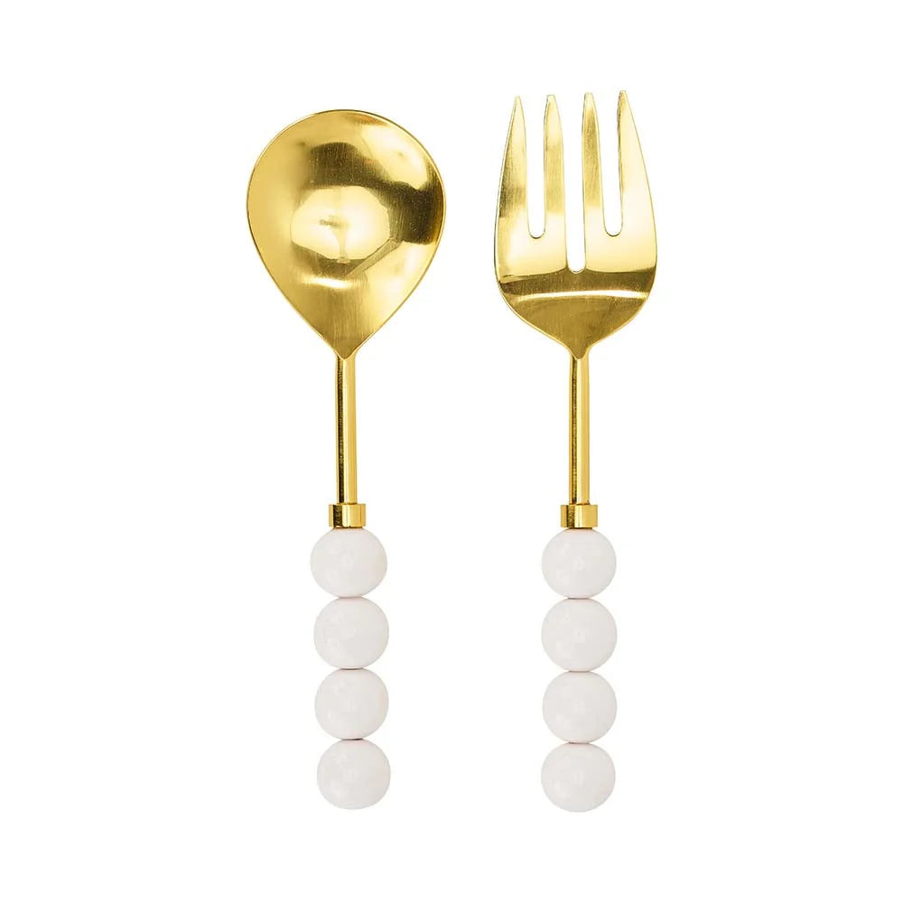 Annabel Trends Orb Salad Servers - White