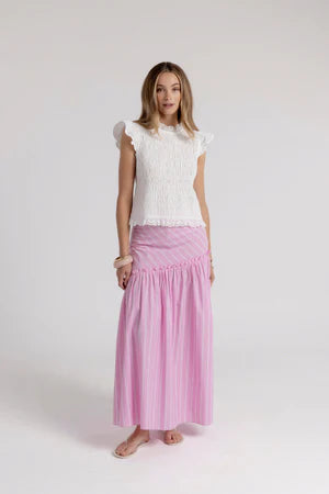 PEYTON SKIRT - PINK STRIPE