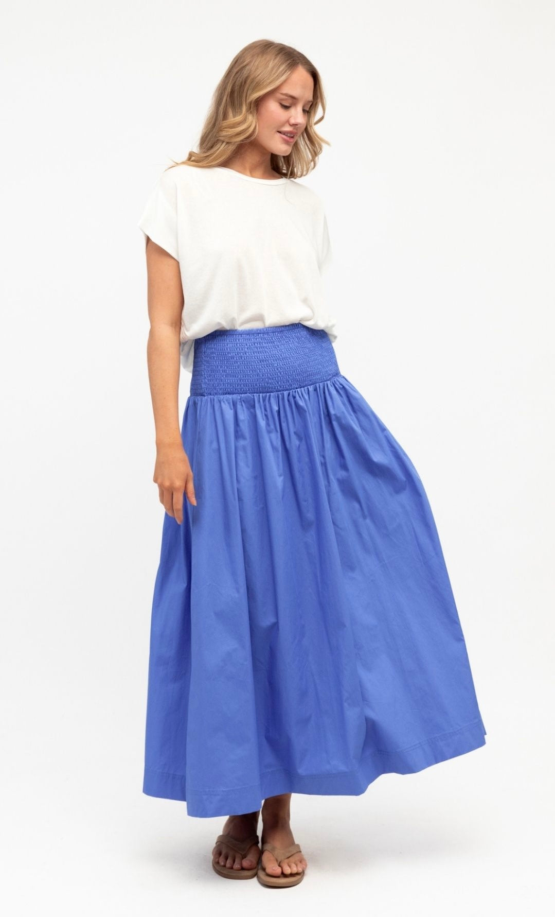 Shortest waist Cobalt Cotton Skirt