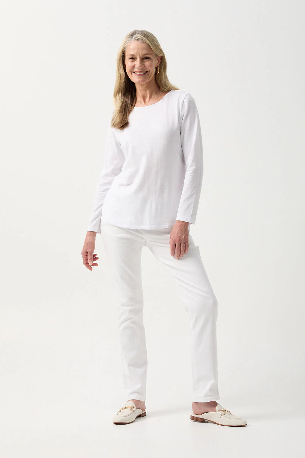 Cotton Long Sleeve Classic Tee White