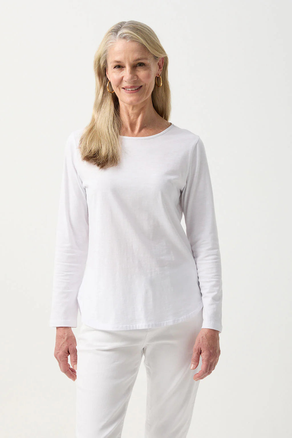 Cotton Long Sleeve Classic Tee White