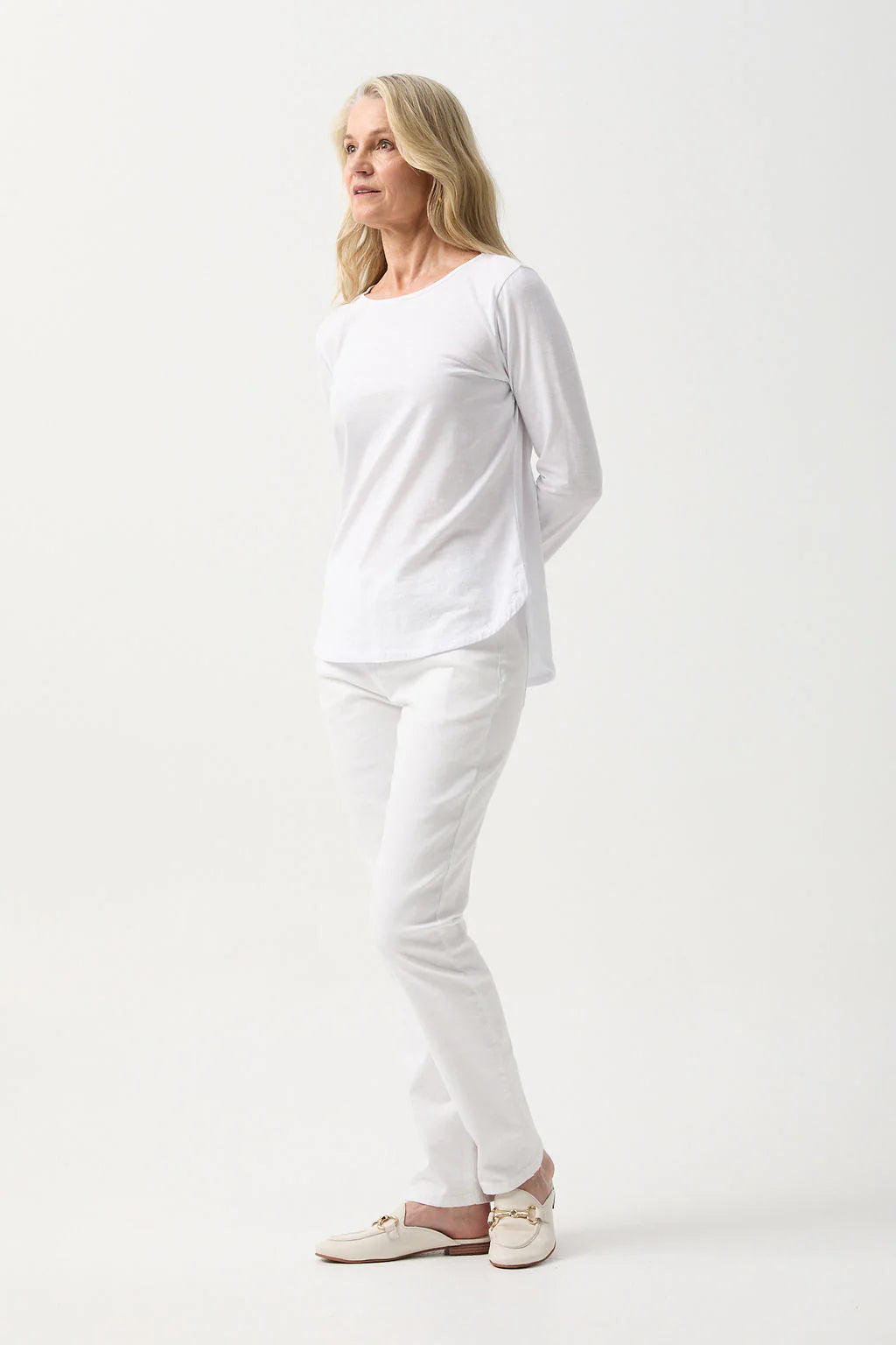 Cotton Long Sleeve Classic Tee White