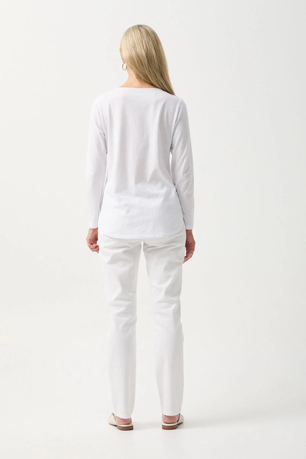 Cotton Long Sleeve Classic Tee White
