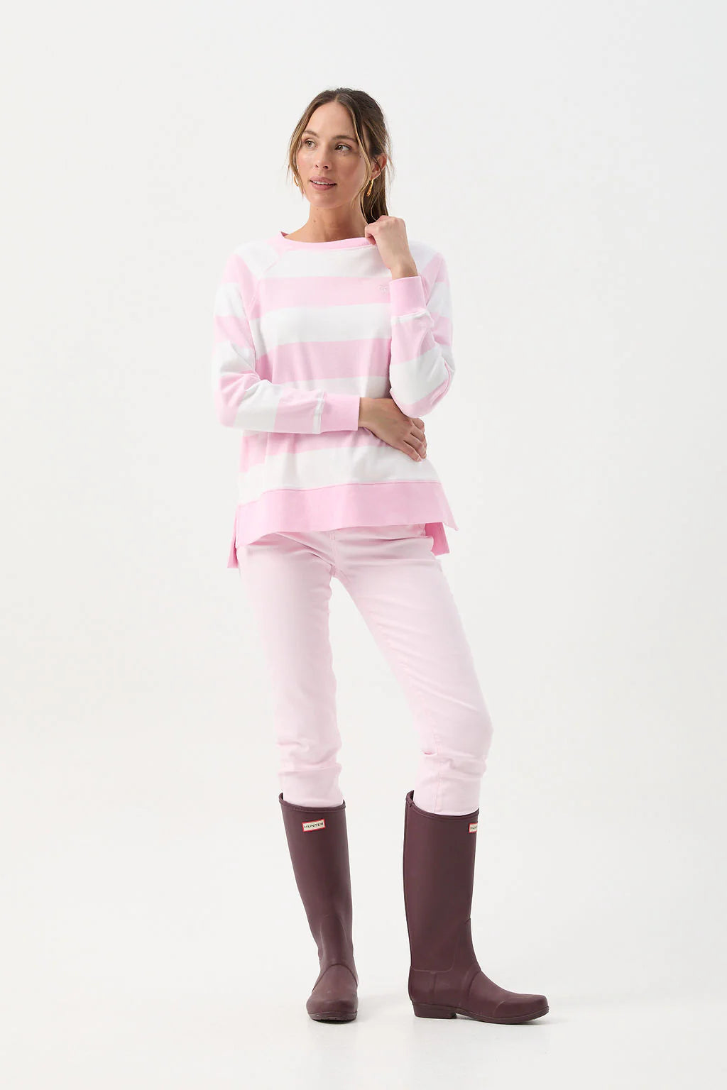 Stripe Sweater Pink/White
