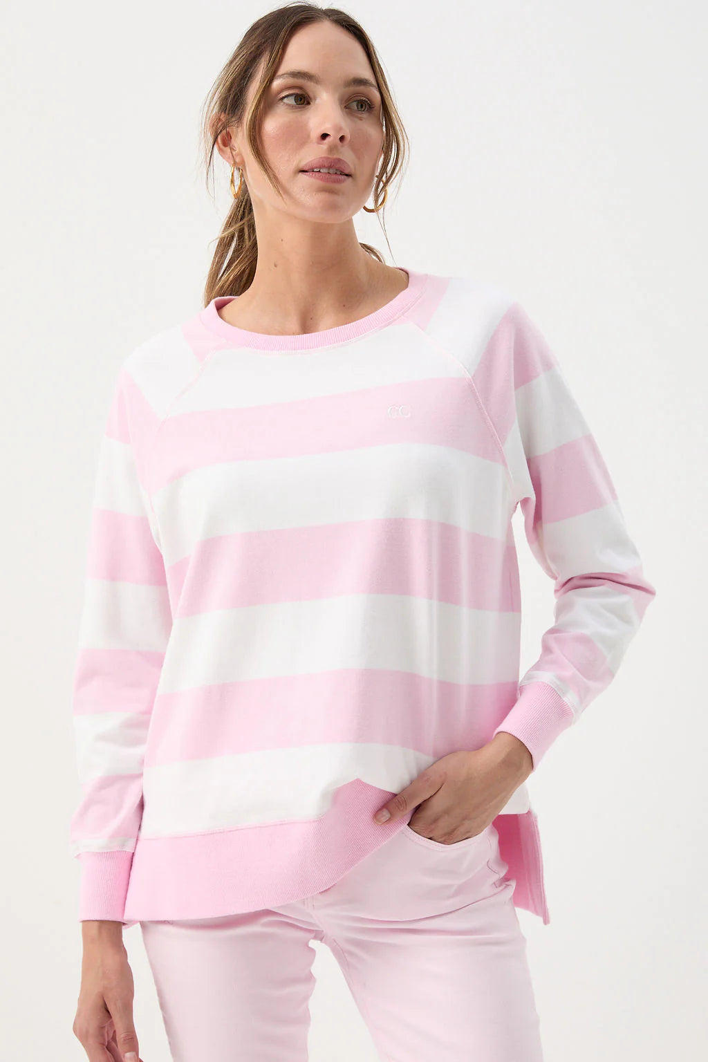 Stripe Sweater Pink/White
