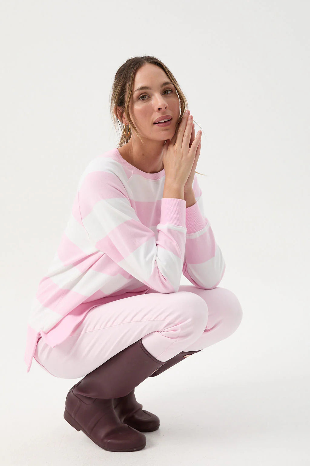 Stripe Sweater Pink/White