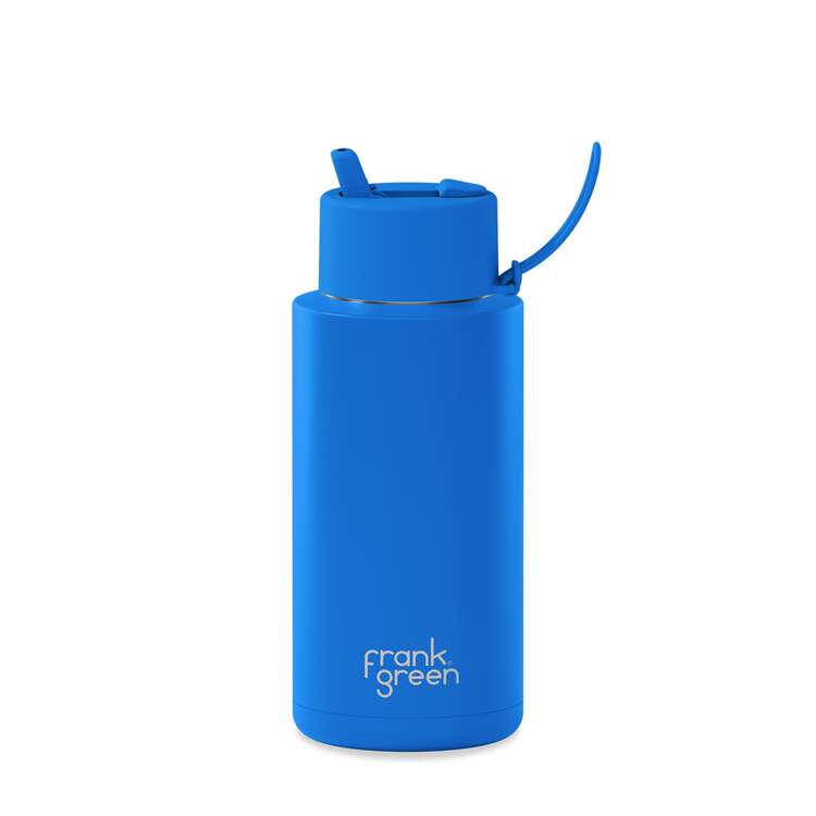 Ceramic Reusable Bottle 34oz/1L with Flip Straw Lid - Blue Lagoon