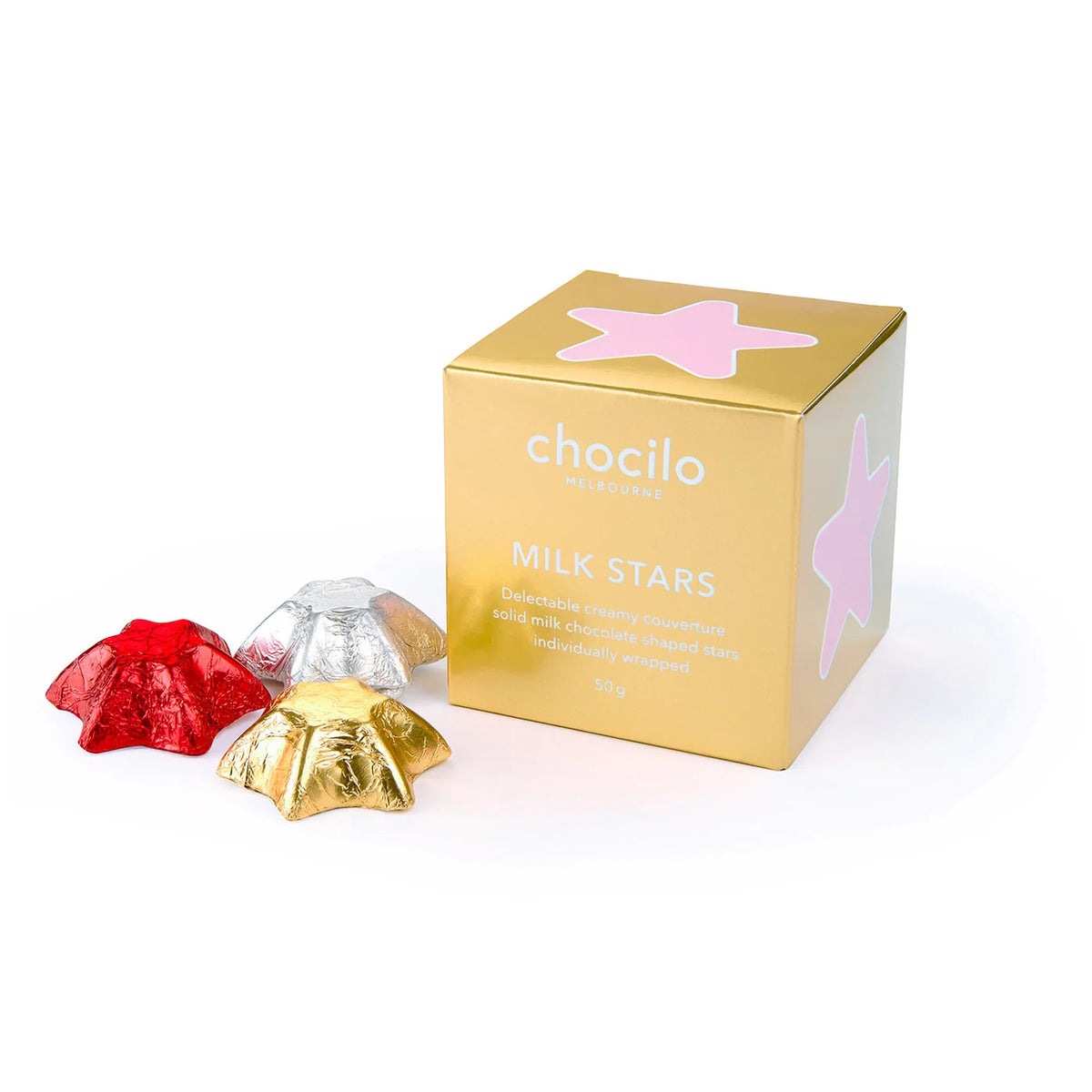 8 Milk Chocolate Stars Gift Cube - 50g