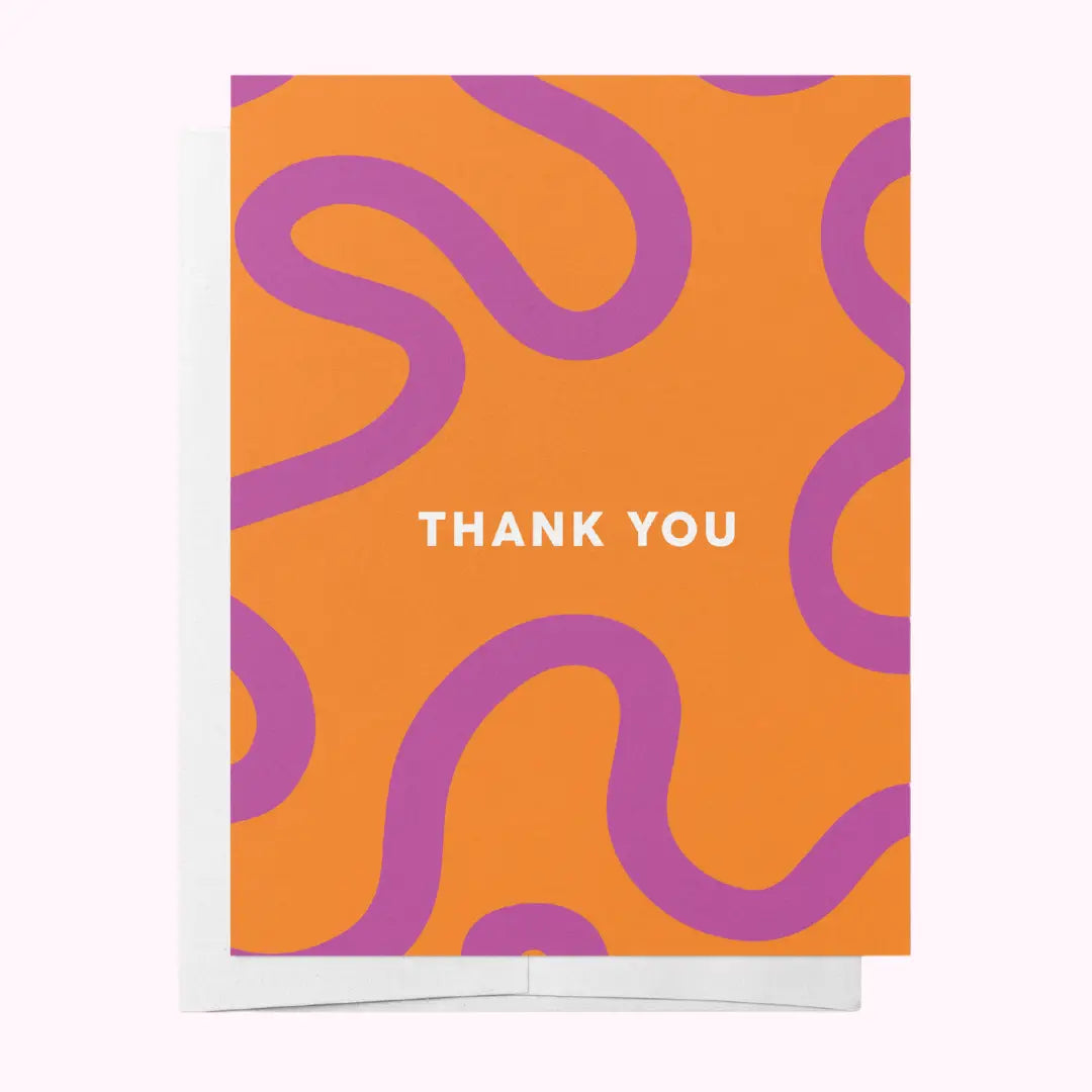 Orange "Thank You" greeting card by Bad on Paper featuring a stylish design, perfect for expressing gratitude.