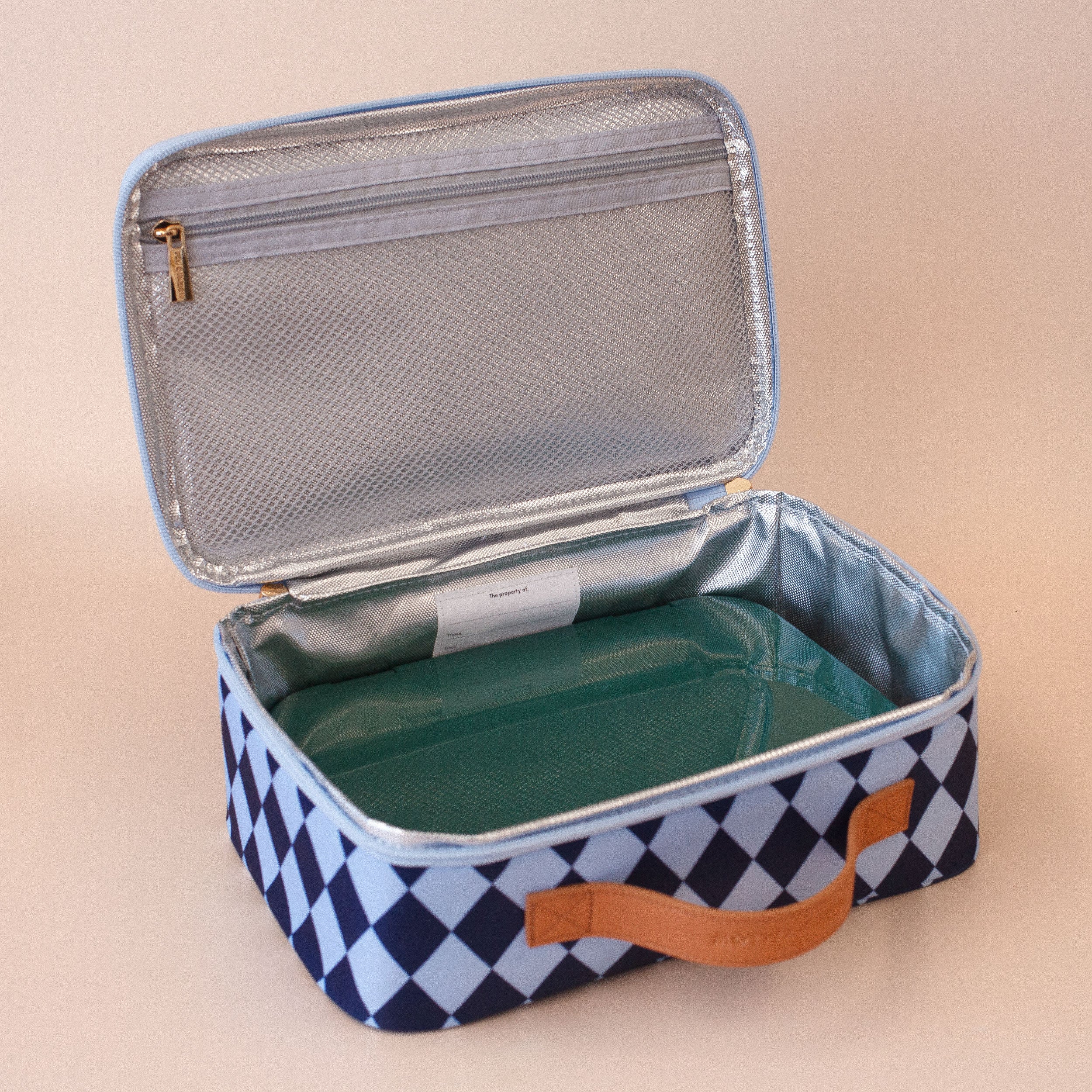 Navy Diamonds Large Lunch Bag