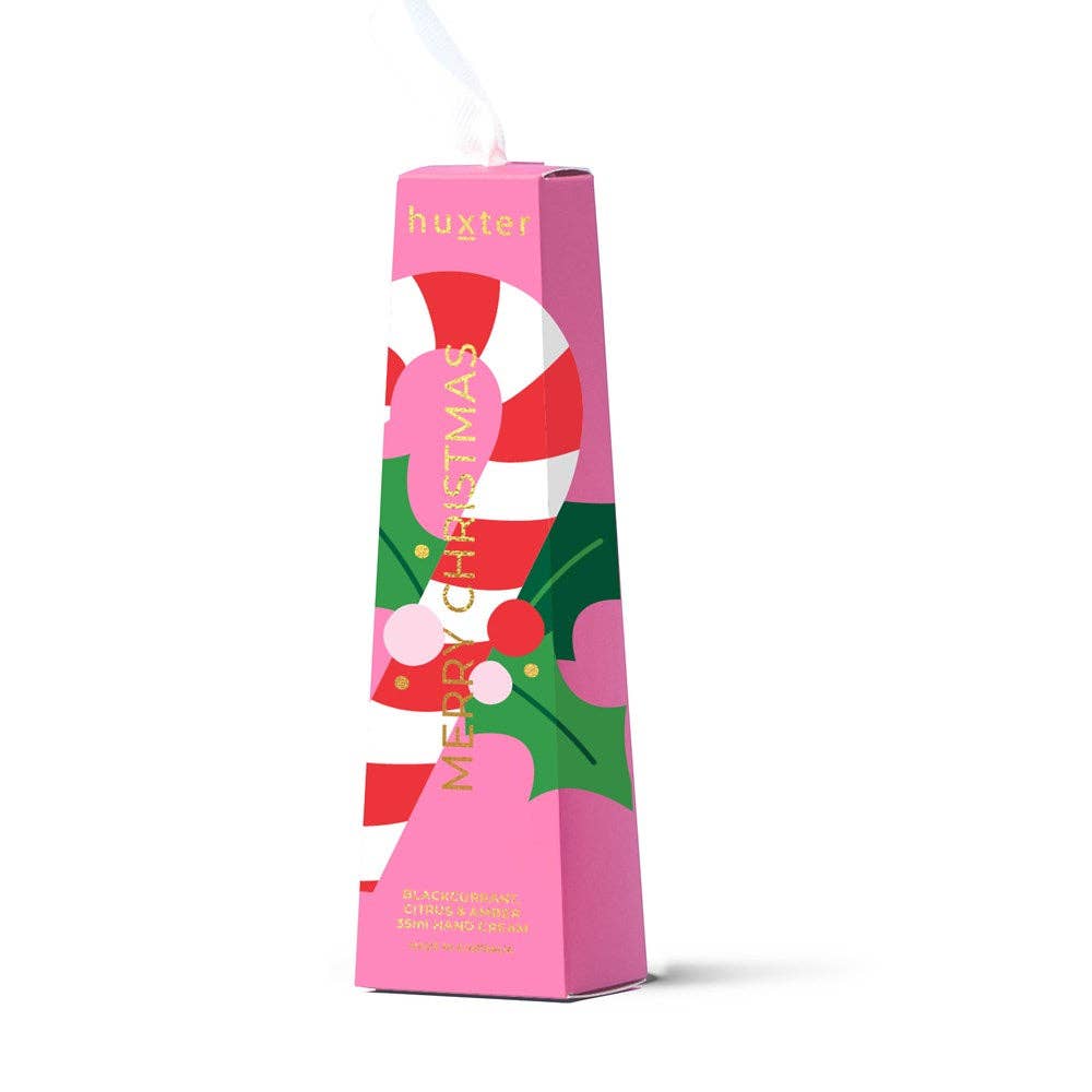 Hanging Hand Cream - Pink - Xmas Flowers Collection - Blackcurrant, Citrus & Amber