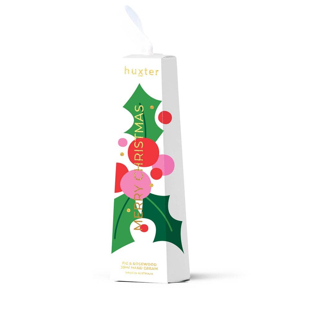 Hanging Hand Cream - White - Xmas Flowers Collection - Fig & Rosewood