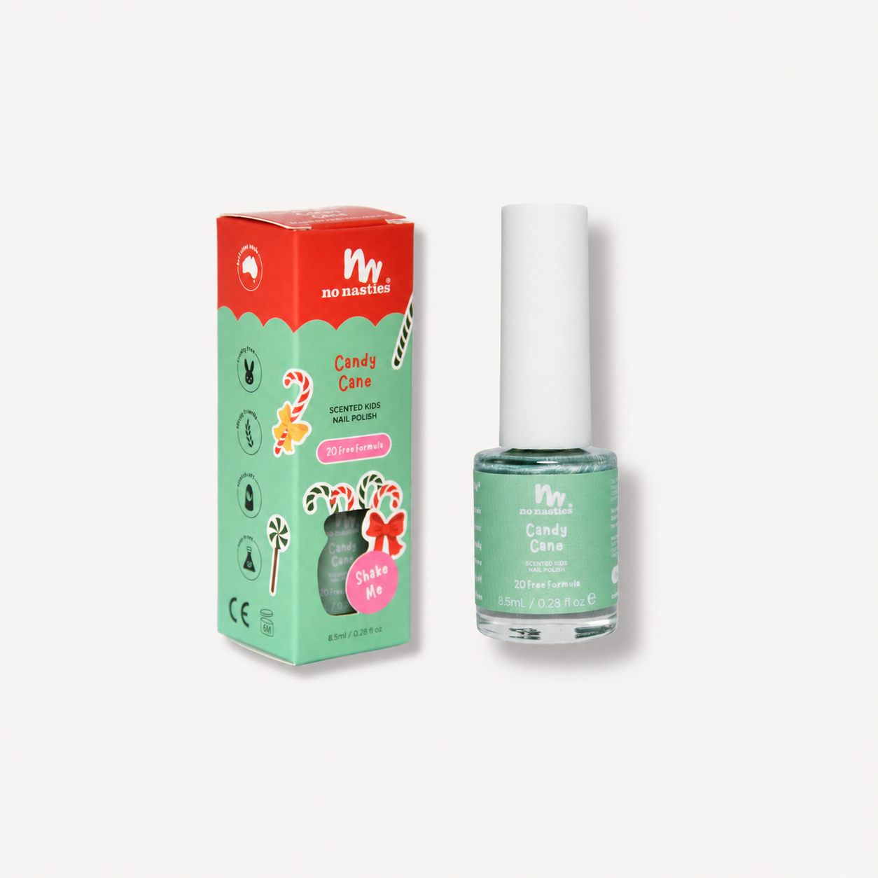 Water Based Scented Scratch Off Kids Nail Polish - Candy Cane